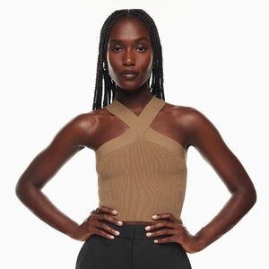 ⭐️ Aritzia Babaton Sculpt Knit Criss Cross Cropped Tank Seville